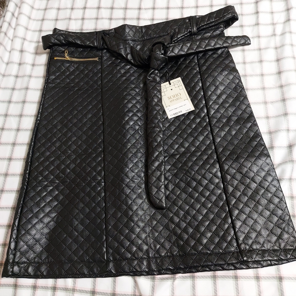 NWT SOHO Black Quilted Women's Skirt